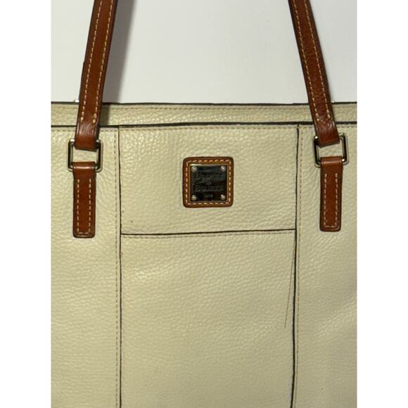 Dooney & Bourke Pebble Leather Small Lexington Tote Bag, Bone Colored - Picture 2 of 14